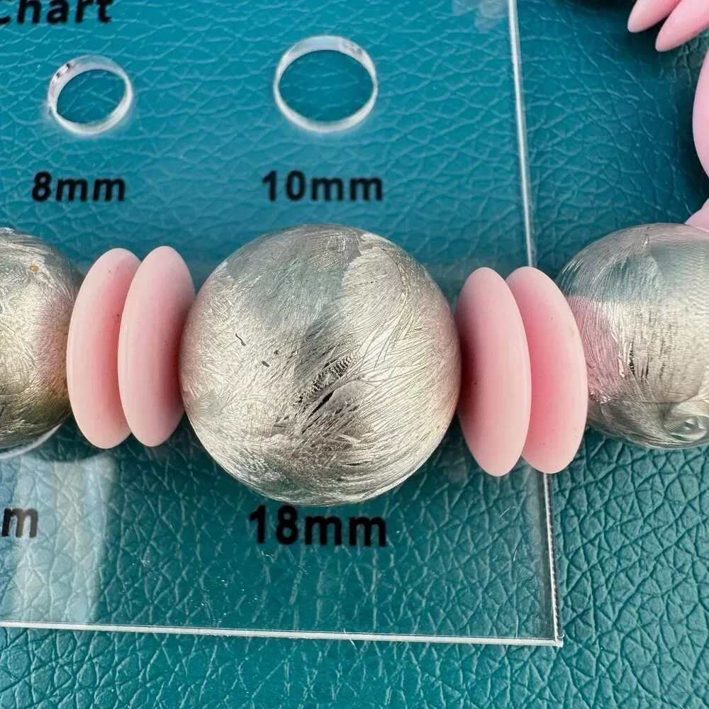 Vintage Necklace Earrings Set Pink Silver Tone Acrylic Chunky Bauble Bead Retro